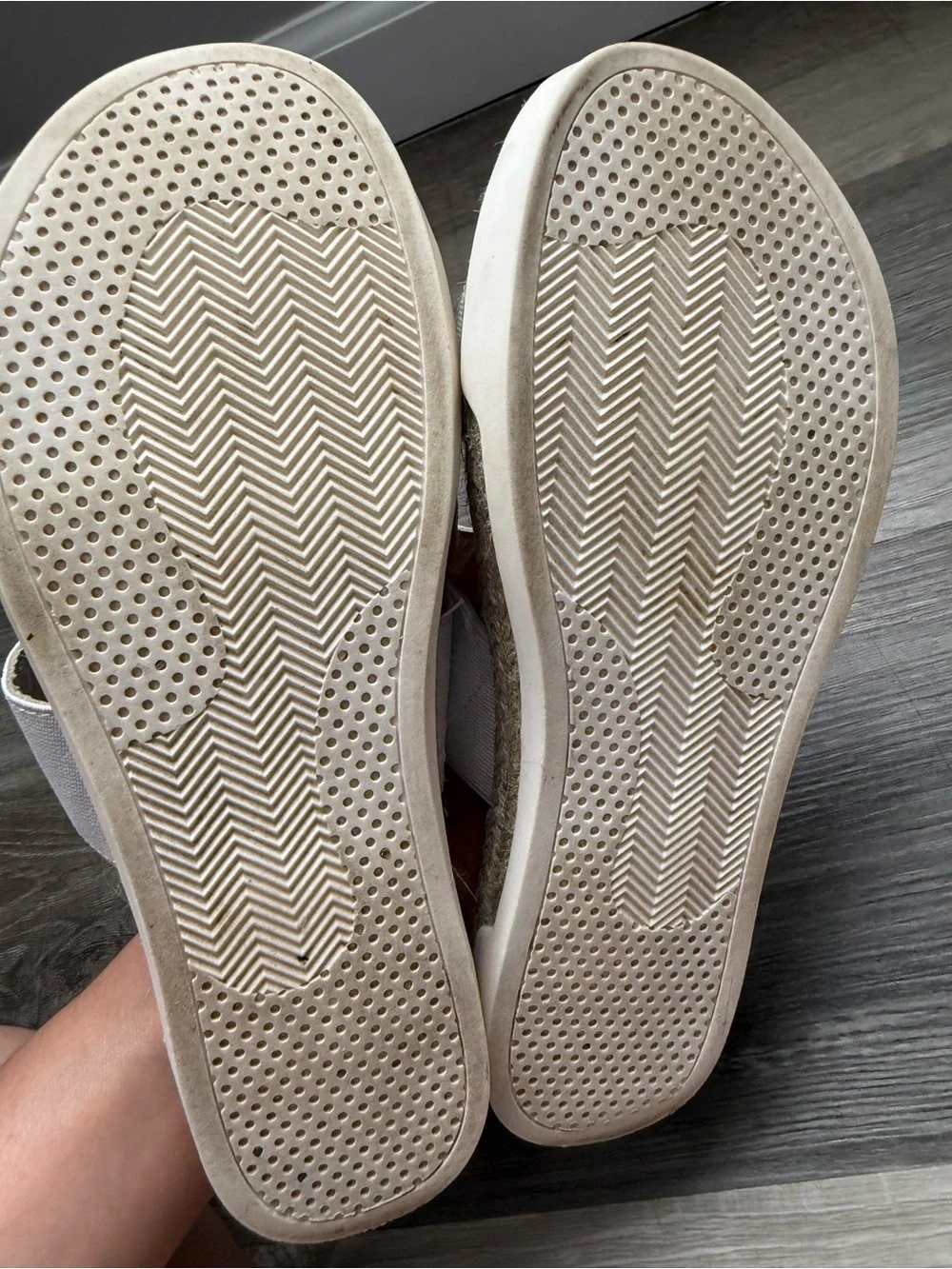 Women's White Double-Strap Espadrille Slide Sandals